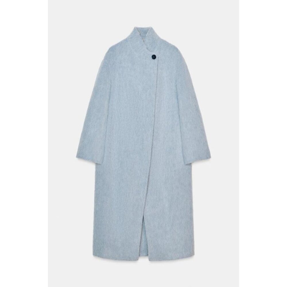 ZARA STRAIGHT COAT WITH MANTECO WOOL ZW COLLECTION